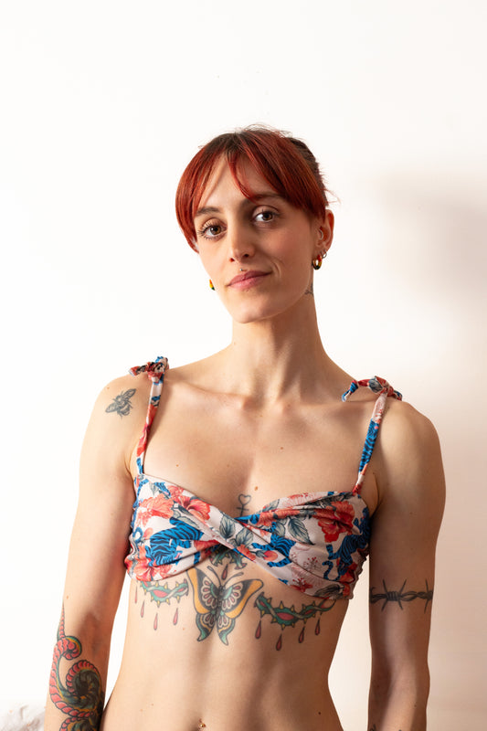 Top URSULA stampa "Blue tiger"